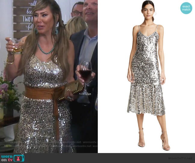 Veronica Beard Mykola Sequin Dress worn by Kelly Dodd on The Real Housewives of Orange County