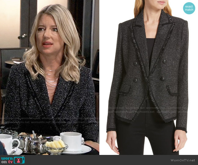 Veronica Beard Frisco Tweed Jacket worn by Nina Reeves (Cynthia Watros) on General Hospital