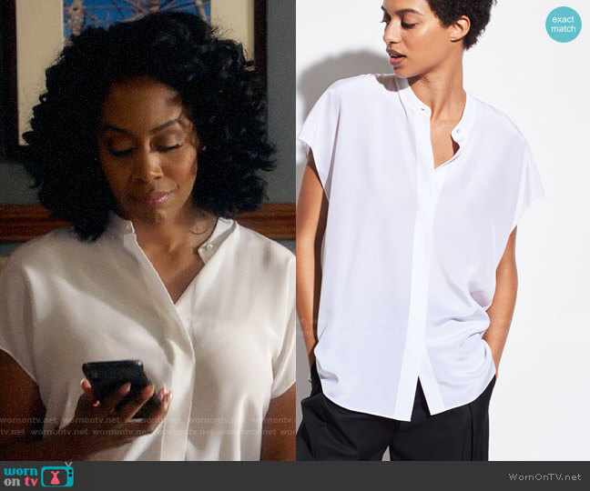 Vince Back Slit Popover worn by Lola Carmichael (Simone Missick) on All Rise