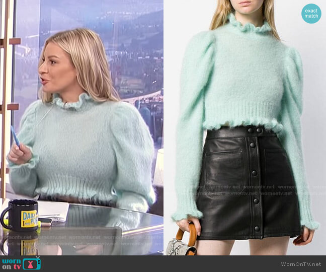 Wandering Cropped Long-Sleeve Top worn by Morgan Stewart on E! News