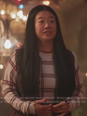 Alice’s white check sweater on Good Trouble