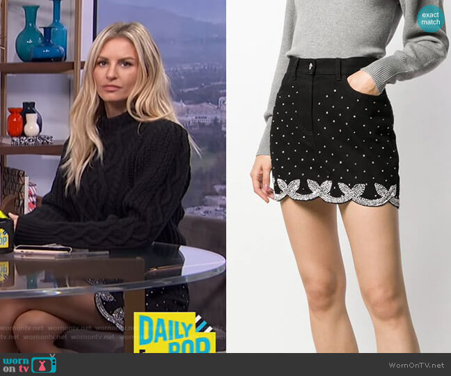 Wandering Crystal Embellished Mini Skirt worn by Morgan Stewart on E! News