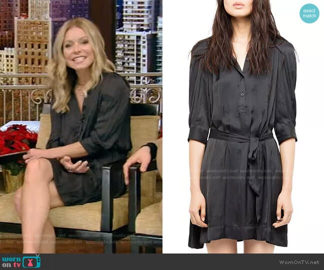 Zadig & Voltaire Retouch Satin Dress worn by Kelly Ripa on Live with Kelly and Mark