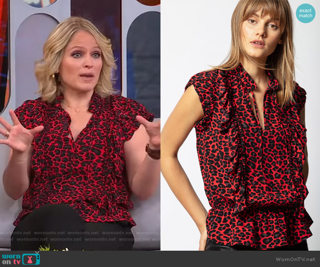 Zadig & Voltaire Tibo Print Leo Tunic worn by Sara Haines on Good Morning America