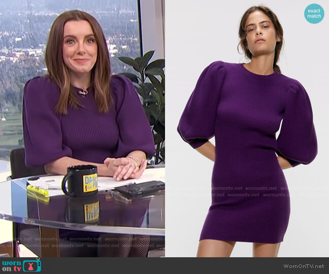 Zara Puffy Sleeved Dress worn by Melanie Bromley on E! News