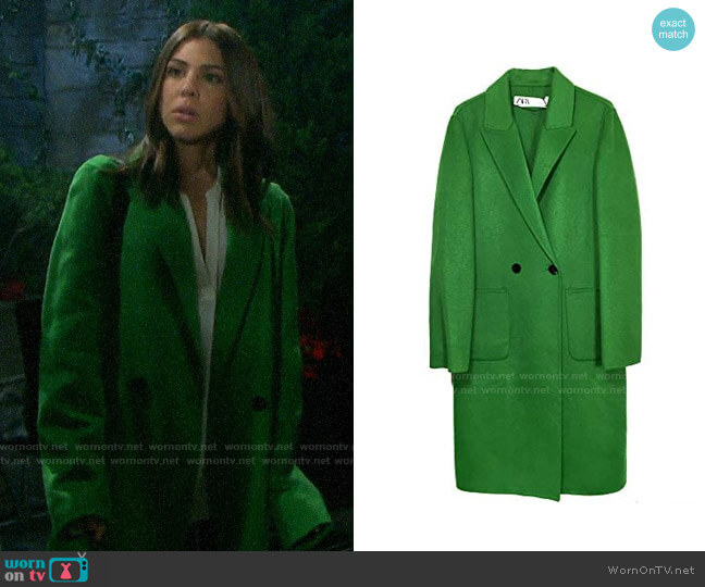 Zara Neon Masculine Coat worn by Abigail Deveraux (Kate Mansi) on Days of our Lives