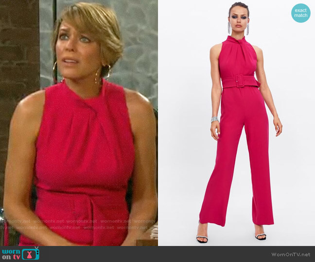 Zara Belted Jumpsuit worn by Nicole Walker (Arianne Zucker) on Days of our Lives