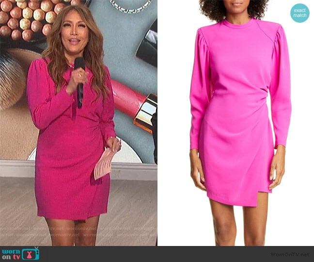 A.L.C. Jane Long Leg of Mutton Sleeve Minidress worn by Carrie Inaba on The Talk