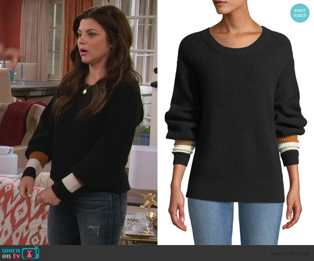 A.L.C. Jasper Colorblock-Cuffs Ribbed Cashmere-Blend Sweater worn by Lori Mendoza (Tiffani Thiessen) on Alexa & Katie