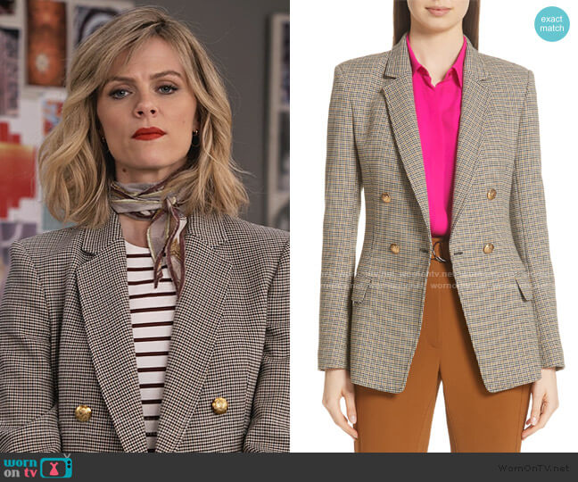A.L.C. Sedgwick Check Blazer worn by Mallory (Brooklyn Decker) on Grace and Frankie