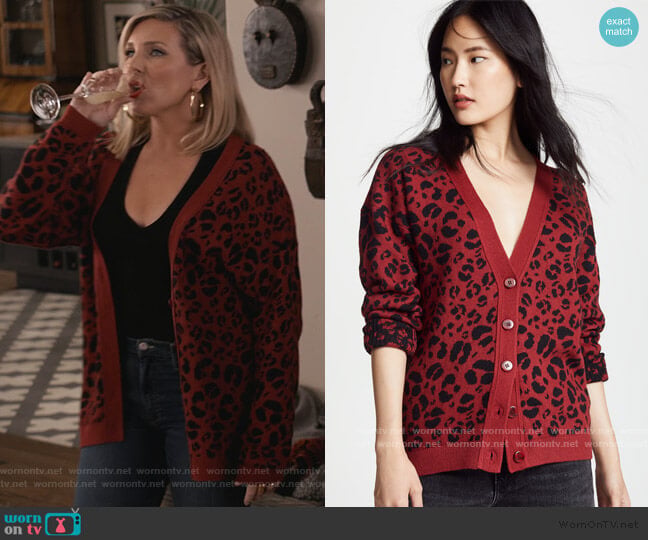 Anine Bing Justine Cardigan worn by Brianna (June Raphael) on Grace and Frankie