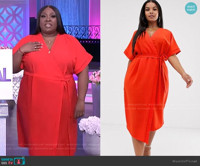 Asos Curve Midi Wrap Dress worn by Loni Love on The Real