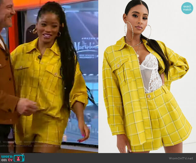 Asos Check Suit Shacket worn by Keke Palmer on Good Morning America