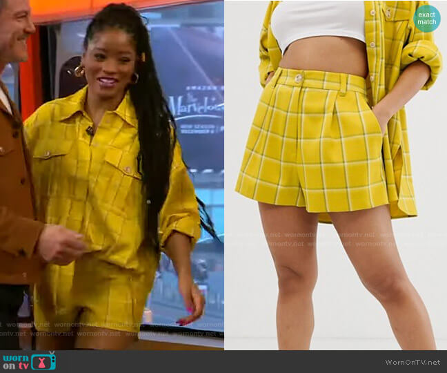 Asos Check Suit Shorts worn by Keke Palmer on Good Morning America