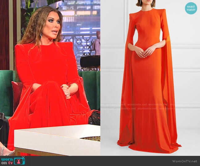 Alex Perry Abigail Open-Back Crepe Gown worn by LeeAnne Locken on The Real Housewives of Dallas