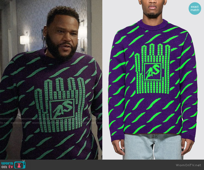 Acne Studios Jacquard Crewneck Sweater worn by Andre Johnson (Anthony Anderson) on Black-ish