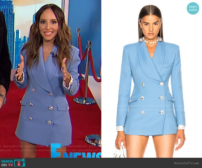 Alessandra Rich Double Breasted Blazer worn by Lilliana Vazquez on E! News