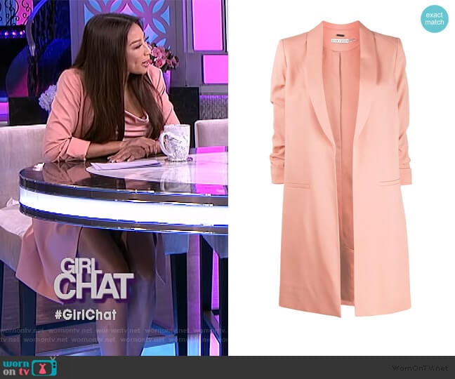 Alice + Olivia Angela tailored coat worn by Jeannie Mai on The Real