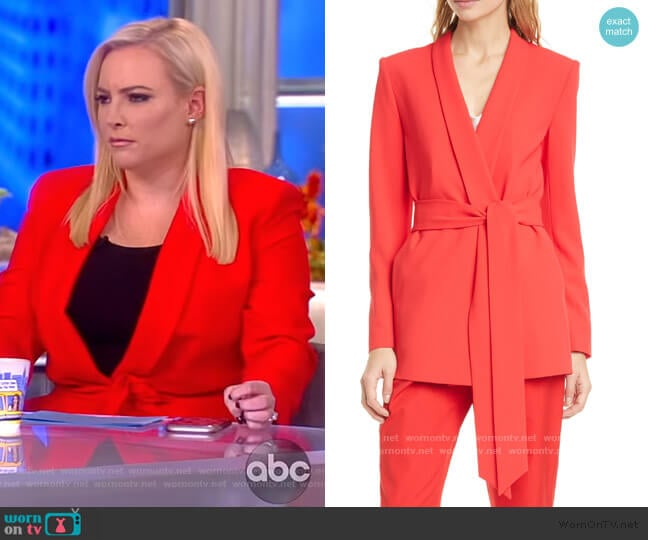 Alice + Olivia Denny Belted Blazer worn by Meghan McCain on The View