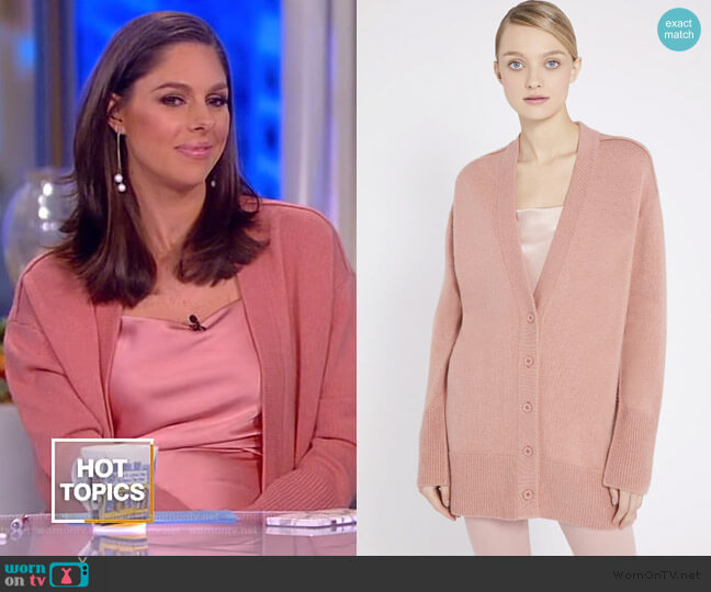 Alice + Olivia Louie V-neck Oversized Cardigan worn by Abby Huntsman on The View
