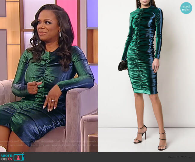 Area Metallic Ruched Dress