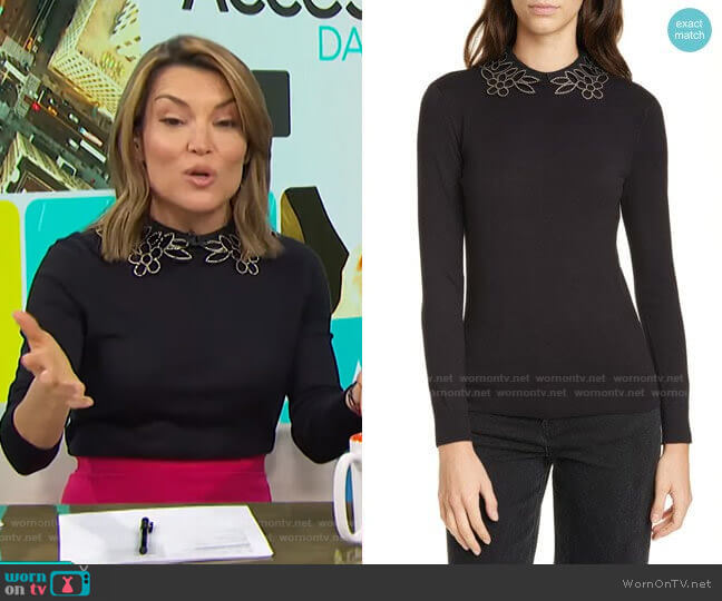 Ted Baker Azaleo Sweater worn by Kit Hoover on Access Hollywood