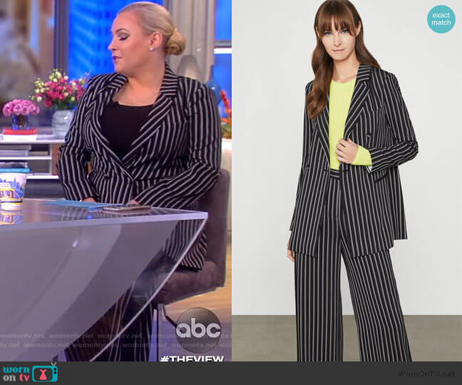 BCBGMAXAZRIA Striped Double-Breasted Blazer worn by Meghan McCain on The View