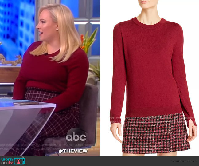 BOSS Fegan Wool Crewneck Sweater worn by Meghan McCain on The View