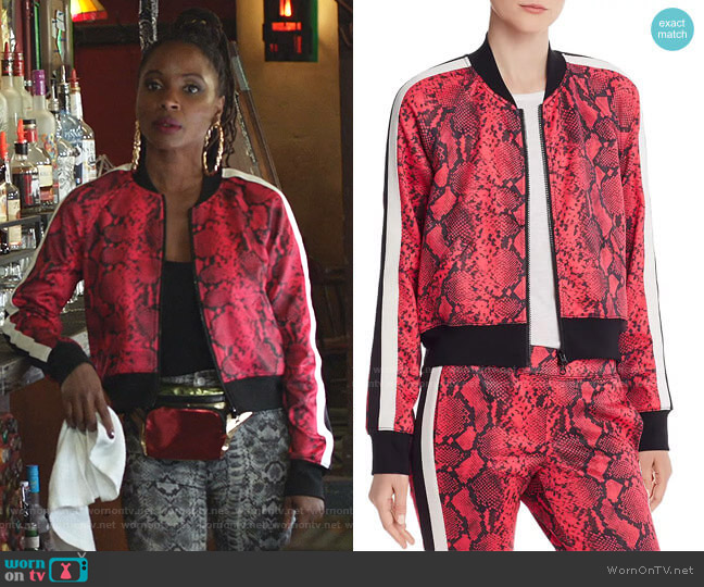 Pam & Gela Baby Boa Cropped Track Jacket worn by Veronica Fisher (Shanola Hampton) on Shameless