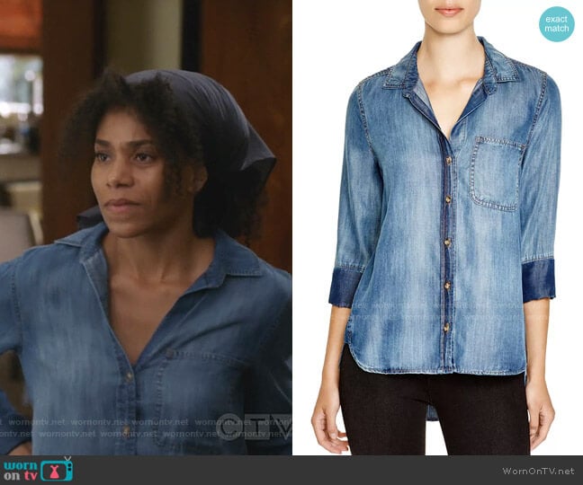 Bella Dahl Chambray Button-Down Shirt worn by Maggie Pierce (Kelly McCreary) on Greys Anatomy