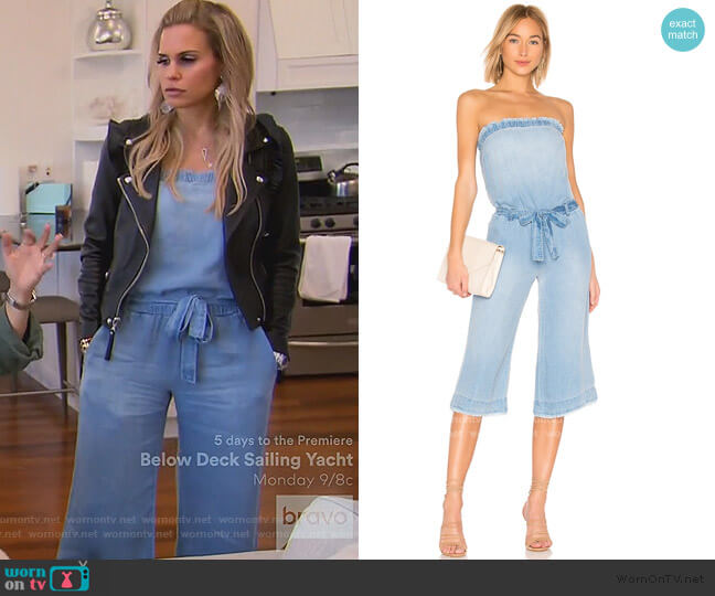 Bella Dahl Strapless Chambray Jumpsuit worn by Jackie Goldschneider on The Real Housewives of New Jersey