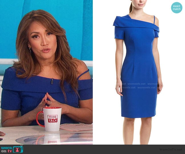 Black Halo Stiles Sheath Dress worn by Carrie Inaba on The Talk