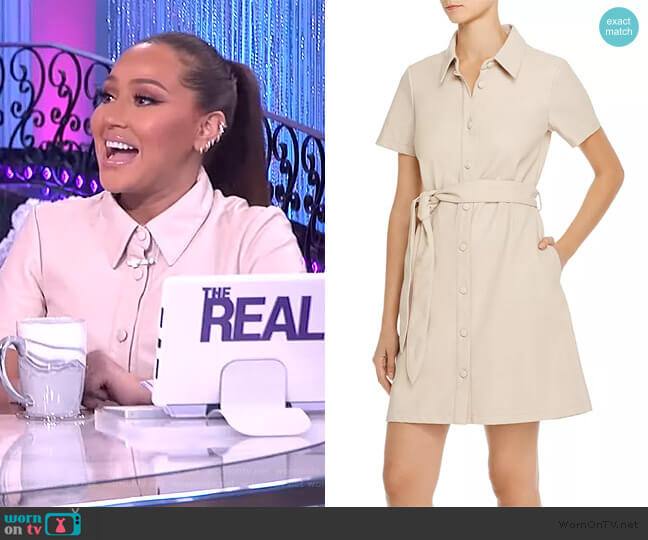 BlankNYC Faux Leather Shirt Dress worn by Adrienne Houghton on The Real