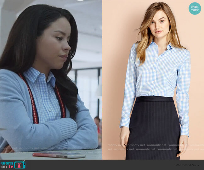 Brooks Brothers Gingham Stretch Cotton Poplin Shirt worn by Mariana Foster (Cierra Ramirez) on Good Trouble