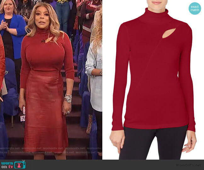 Catherine Malandrino Dessie Cutout Turtleneck Sweater worn by Wendy Williams on The Wendy Williams Show
