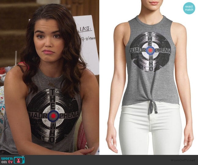 Chaser Tie Front Muscle Tank Top worn by Alexa Mendoza (Paris Berelc) on Alexa & Katie
