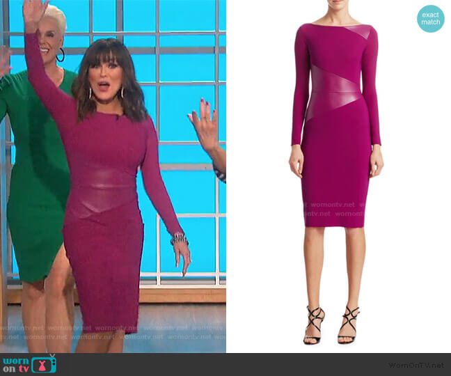 Chiara Boni La Petite Robe Off-The-Shoulder BodyCon Dress worn by Marie Osmond on The Talk