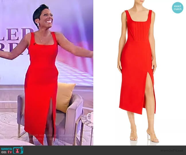 David Koma Virgin Wool Sleeveless Midi Dress worn by Tamron Hall on Tamron Hall Show