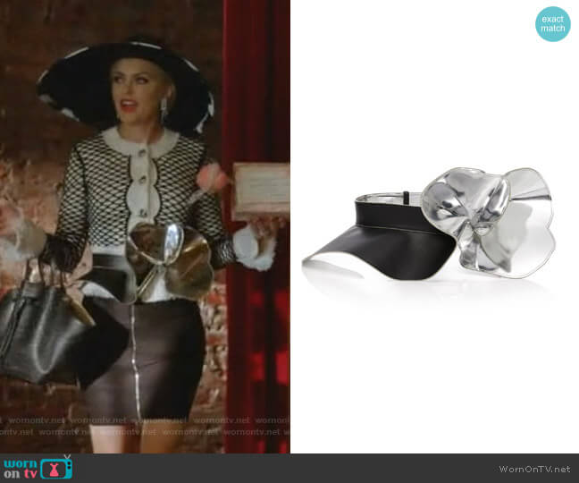 Delpozo Metallic Leather Peplum Belt worn by Alexis Carrington (Elaine Hendrix) on Dynasty