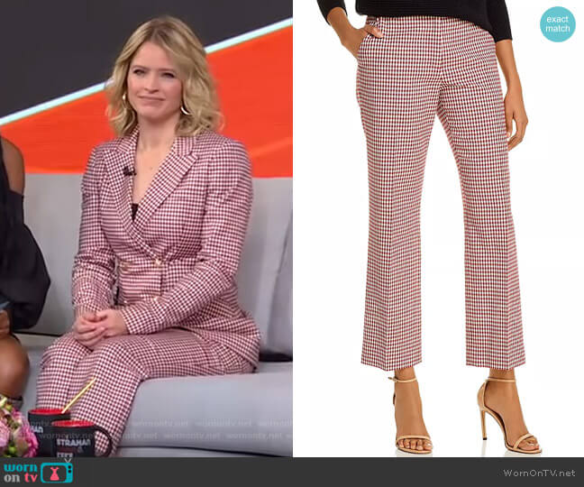 Derek Lam 10 Crosby Galen Gingham Pants worn by Sara Haines on Good Morning America
