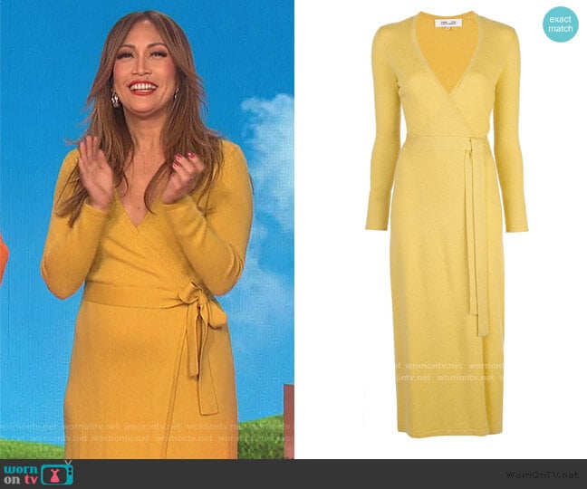 Diane von Furstenberg Astrid Wrap Dress worn by Carrie Inaba on The Talk