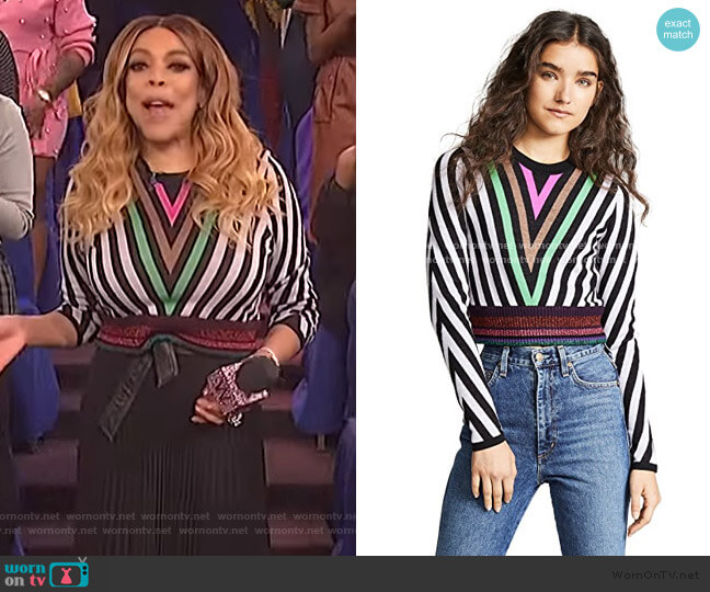 Diane von Furstenberg Chevron Sweater worn by Wendy Williams on The Wendy Williams Show