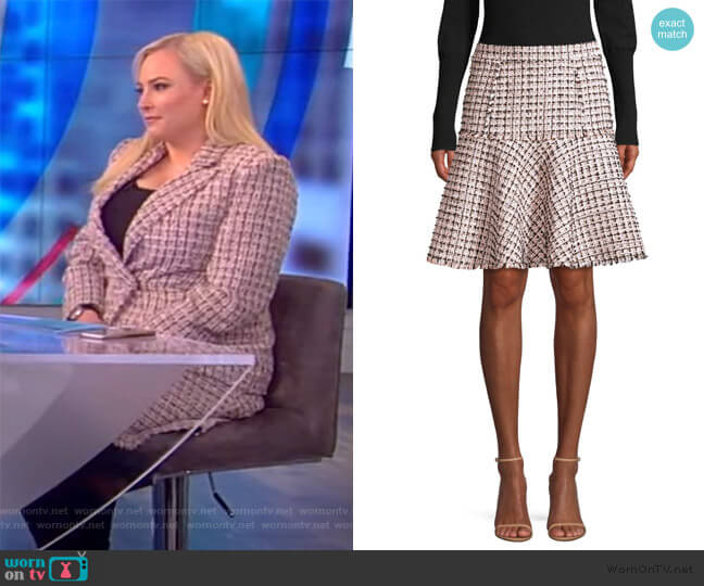 Elie Tahari Astrid Tweed Trumpet Skirt worn by Meghan McCain on The View