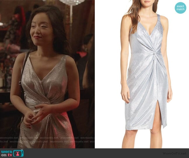 Eliza J Twisted Dress worn by Janet (Andrea Bang) on Kims Convenience