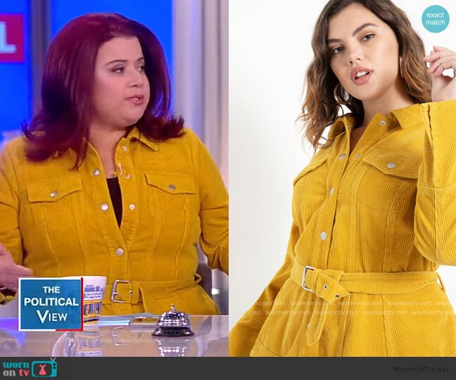 Eloquii Corduroy Belted Peplum Jacket worn by Ana Navarro on The View