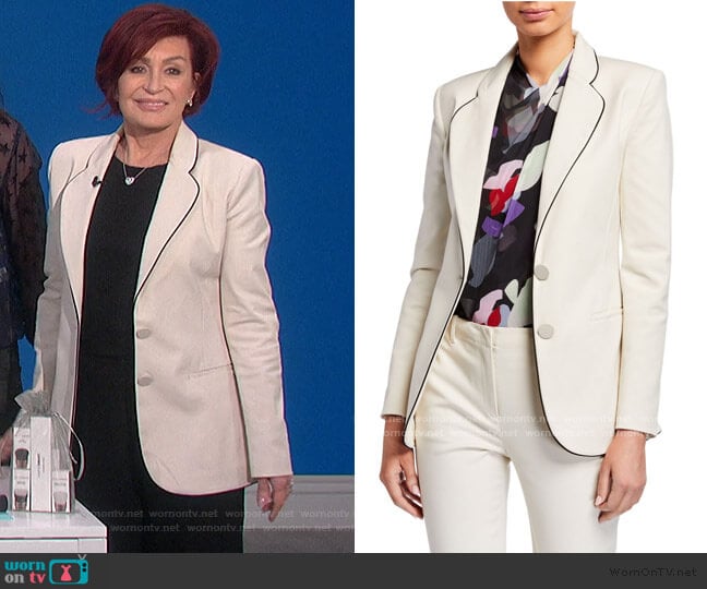 Emporio Armani Two-Button Stretch Cotton Jacket worn by Sharon Osbourne on The Talk