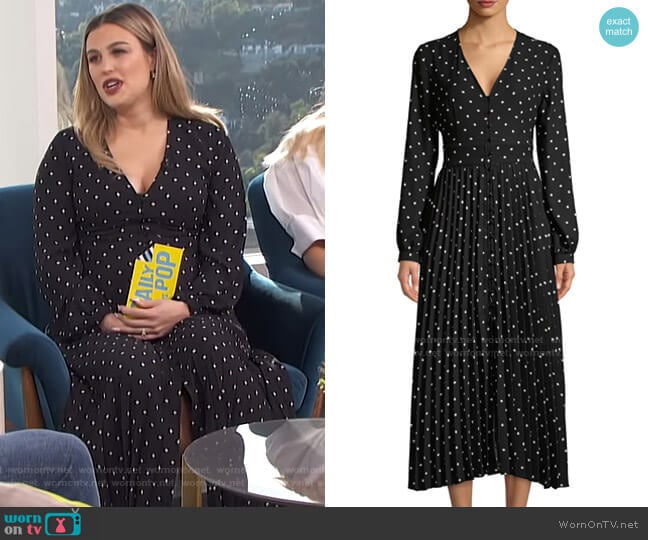 Equipment Polka Dot Dress with Removable Neck Sash worn by Carissa Loethen Culiner on E! News