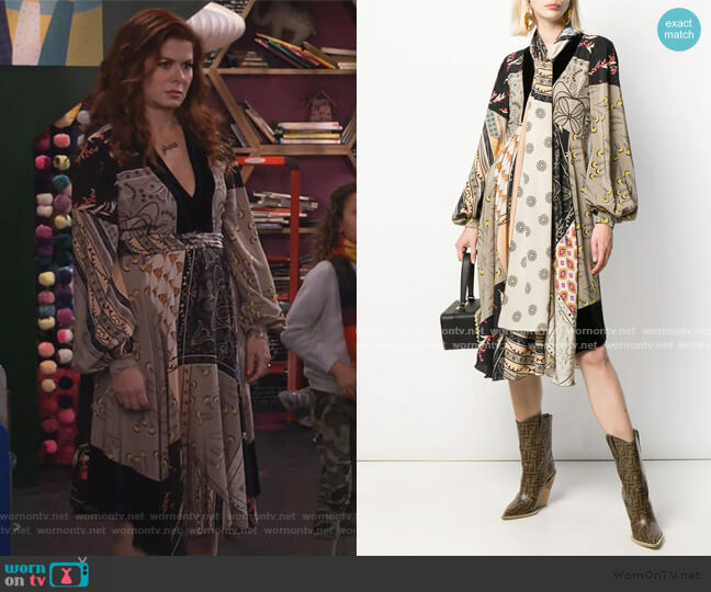 Etro Scarf Dress worn by Grace Adler (Debra Messing) on Will and Grace