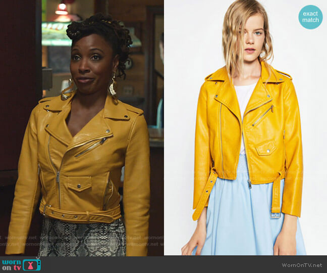 Zara Faux Leather Jacket worn by Veronica Fisher (Shanola Hampton) on Shameless
