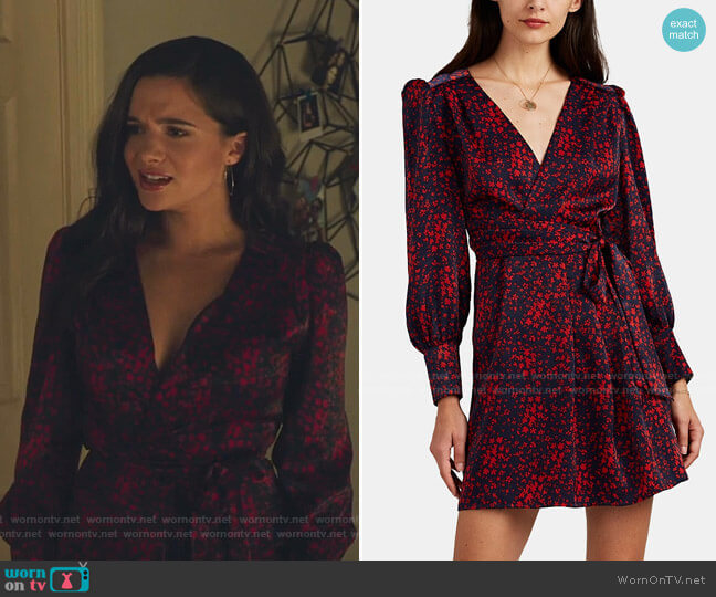 FiveSeventyFive Floral Satin Wrap Dress worn by Jane Sloan (Katie Stevens) on The Bold Type